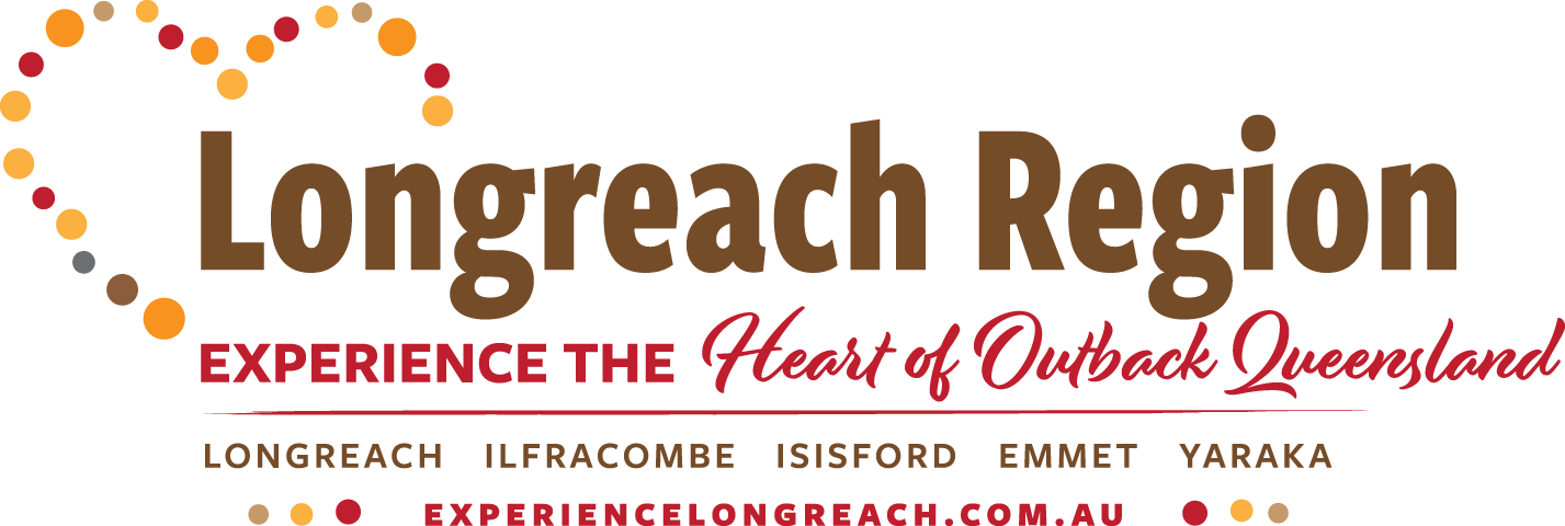 Logo for Longreach Region, featuring the text 