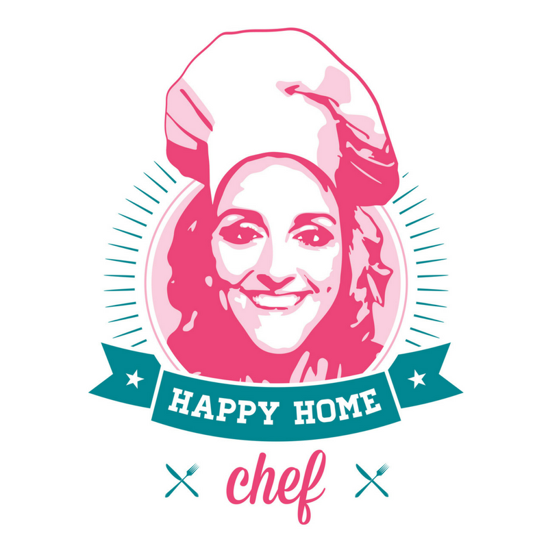Illustration of a smiling woman in a chef hat with the text 